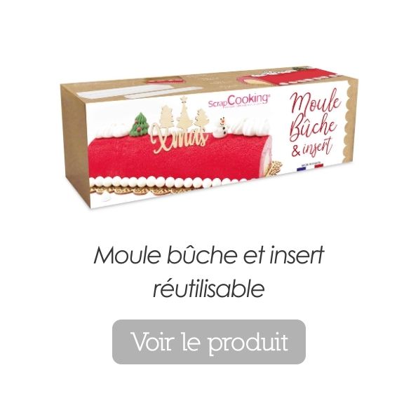 Moule buche et insert réutilisable - Bûche pistaches, framboise & insert chocolat blanc - ScrapCooking